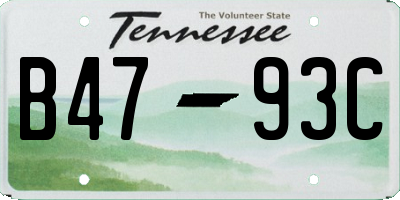 TN license plate B4793C