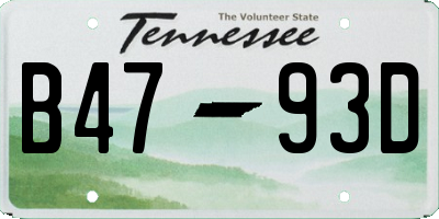 TN license plate B4793D