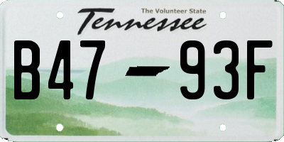 TN license plate B4793F