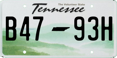 TN license plate B4793H