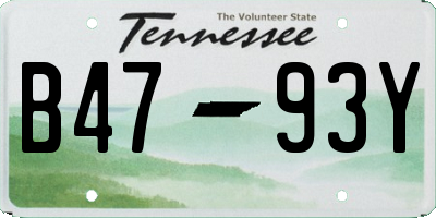 TN license plate B4793Y
