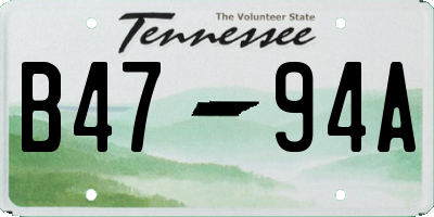 TN license plate B4794A