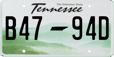 TN license plate B4794D