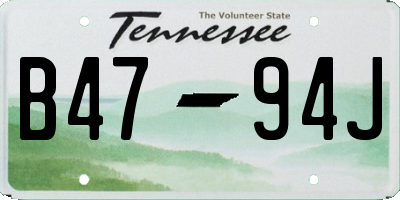 TN license plate B4794J