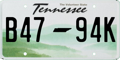 TN license plate B4794K