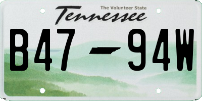 TN license plate B4794W