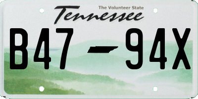 TN license plate B4794X