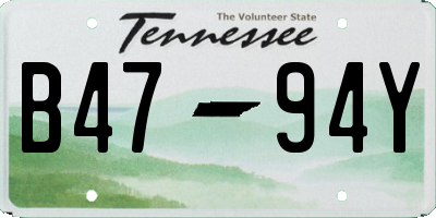 TN license plate B4794Y