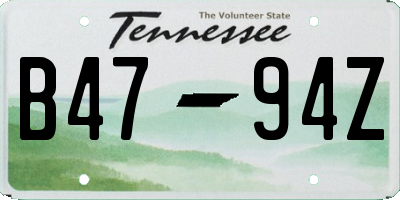 TN license plate B4794Z