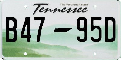 TN license plate B4795D