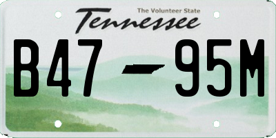 TN license plate B4795M