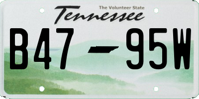 TN license plate B4795W