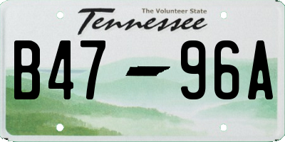 TN license plate B4796A