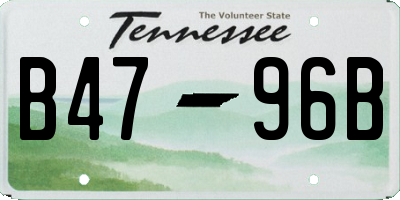TN license plate B4796B