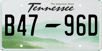 TN license plate B4796D