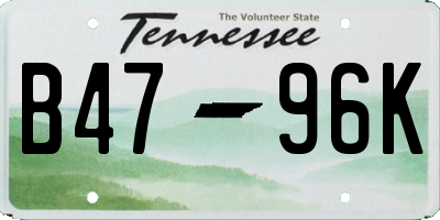 TN license plate B4796K