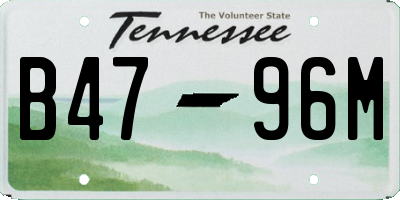 TN license plate B4796M