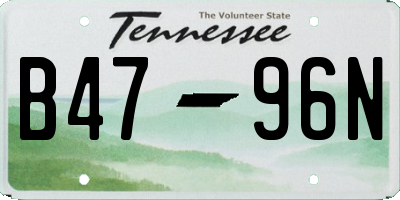 TN license plate B4796N