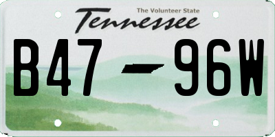 TN license plate B4796W