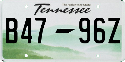 TN license plate B4796Z