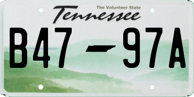 TN license plate B4797A