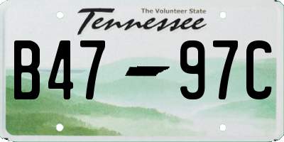 TN license plate B4797C