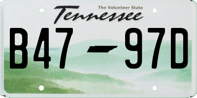 TN license plate B4797D