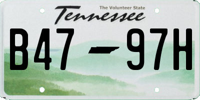 TN license plate B4797H