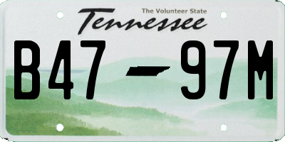 TN license plate B4797M