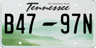 TN license plate B4797N