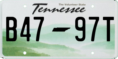 TN license plate B4797T