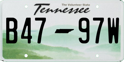 TN license plate B4797W