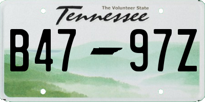 TN license plate B4797Z