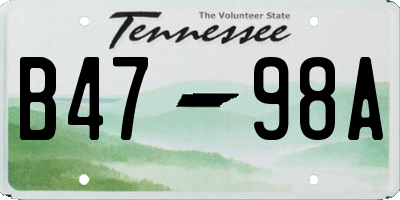 TN license plate B4798A