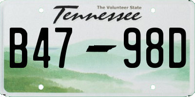 TN license plate B4798D