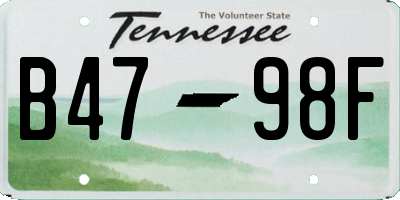 TN license plate B4798F