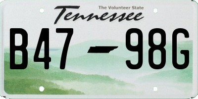 TN license plate B4798G