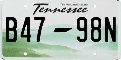 TN license plate B4798N