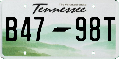 TN license plate B4798T