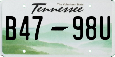 TN license plate B4798U