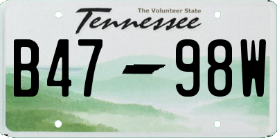 TN license plate B4798W