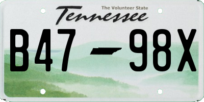 TN license plate B4798X