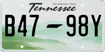 TN license plate B4798Y