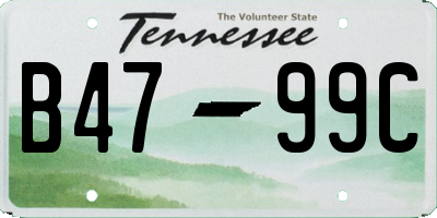 TN license plate B4799C