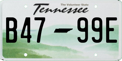TN license plate B4799E
