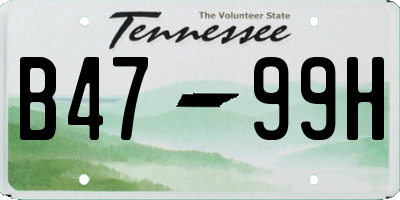 TN license plate B4799H