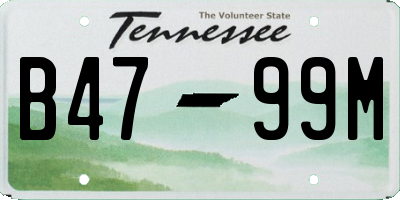 TN license plate B4799M