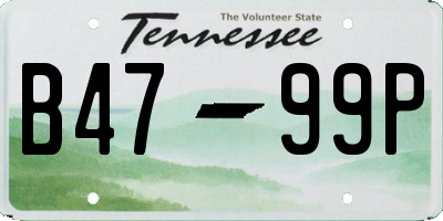 TN license plate B4799P