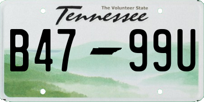 TN license plate B4799U