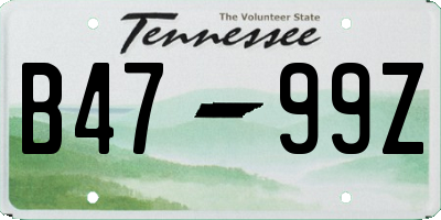 TN license plate B4799Z